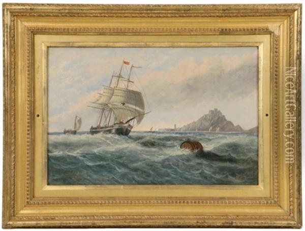 Sailing Ship Approaching A Continental Harbor Oil Painting - Robert Pearson