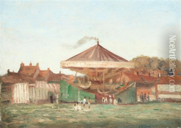 The Fair, Hampstead Heath Oil Painting - Christopher Richard Wynne Nevinson