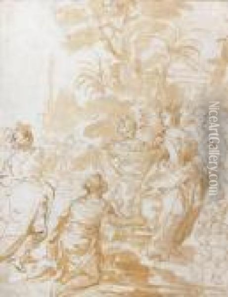 Moise Sauve Des Eaux Oil Painting - Giovanni Battista Tiepolo