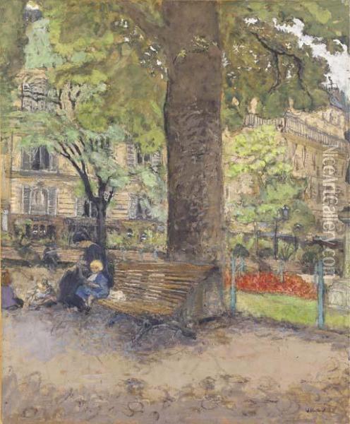Le Banc, Square Vintimille Oil Painting - Jean-Edouard Vuillard