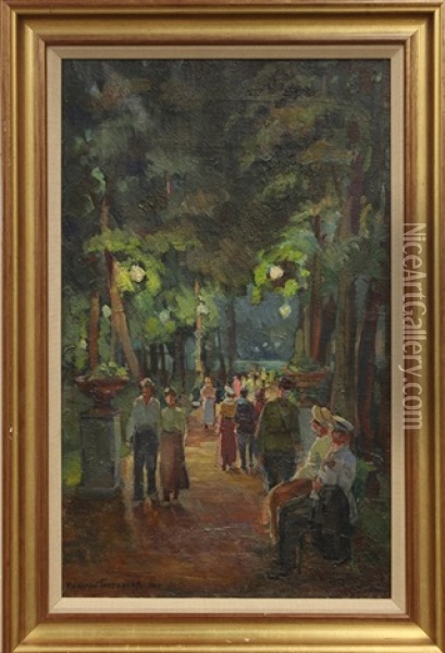 Dans Le Parc Oil Painting - Nikolai Mikhailovich Grigoriev