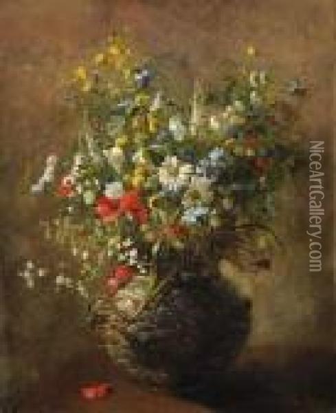 Bouquet De Fleurs Champetres Oil Painting - Eugene Henri Cauchois