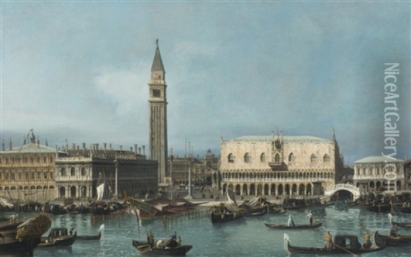 Venice, View Of The Molo From The Bacino Di San Marco Oil Painting - Bernardo Bellotto