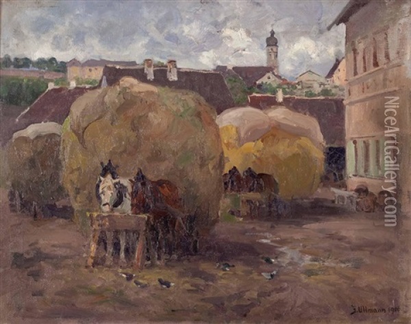 Pferdetranke Oil Painting - Julius Ullmann
