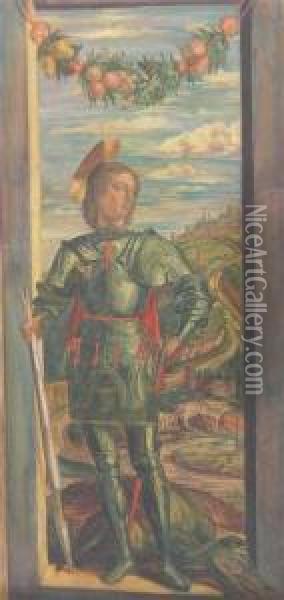 St George And The Dragon Oil Painting - Andrea Mantegna