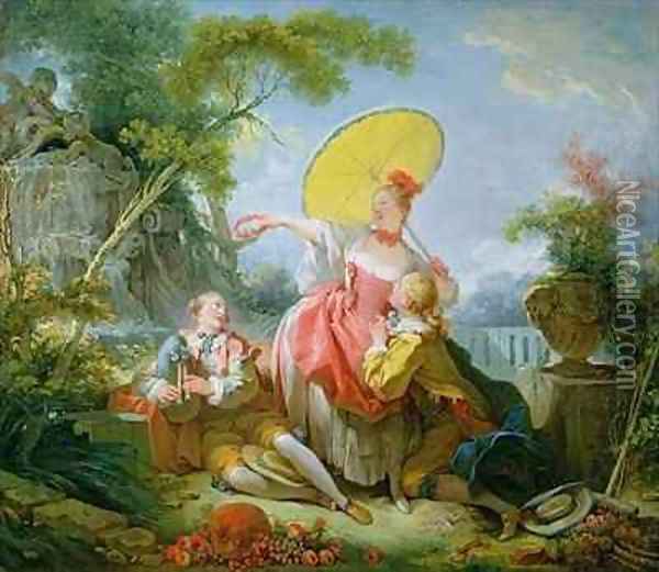 The Musical Contest 2 Oil Painting - Jean-Honore Fragonard