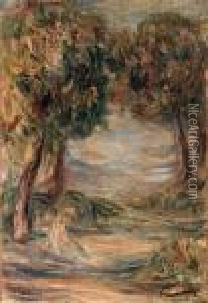 Homme Assis La Clairire Oil Painting - Pierre Auguste Renoir