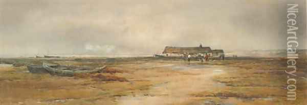 On the Norfolk coast Oil Painting - Claude Hayes