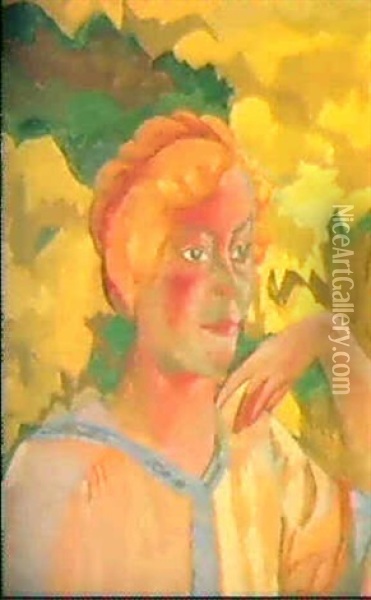 Portrait Of O. Ikonikova Oil Painting - Nadezhda Vladim Irovna Lermontova