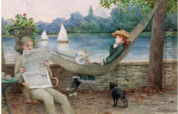 Le Repos Oil Painting - Maurice Poirson
