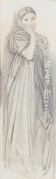 Georgiana, Circa 1861-2 Oil Painting - Sir Edward Coley Burne-Jones