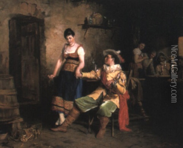 The Persuasive Cavalier Oil Painting - Johann Hamza