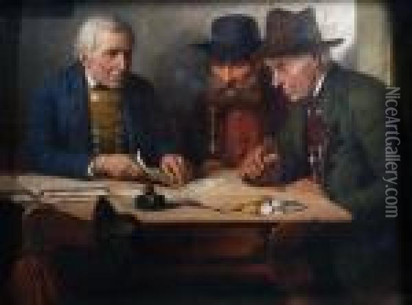 The Deal Oil Painting - Josef Wagner-Hohenberg