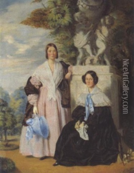 Familienmitglieder Der Familie Carl Und Anthonie Von Hornbostel Oil Painting - Charles Edouard Boutibonne