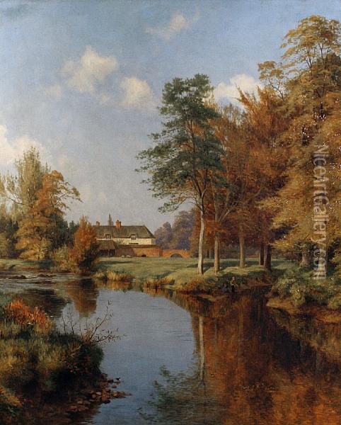 On The Exe After The First Octoberfrosts Oil Painting - Charles Parsons Knight