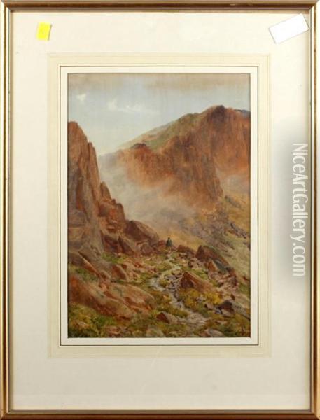 Mountainous Loch View Oil Painting - Isaac Cooke