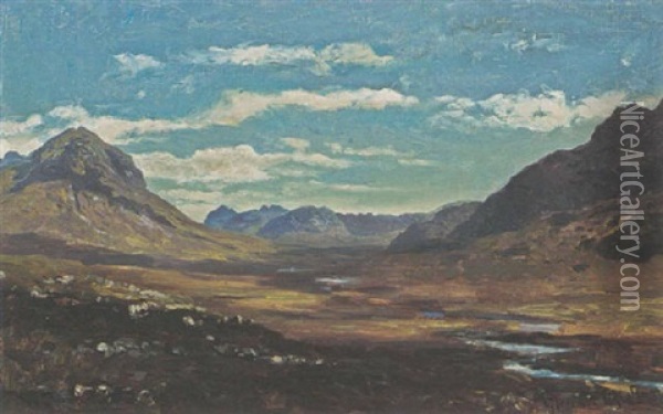 A View Of Glen Sligichan, Isle Of Skye, Scotland Oil Painting - Willem Roelofs