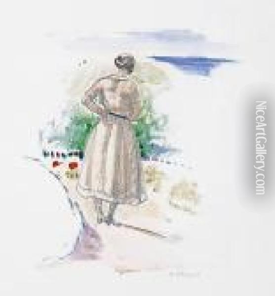 Jeune Femme Contemplant La Mer Oil Painting - Henri Lebasque