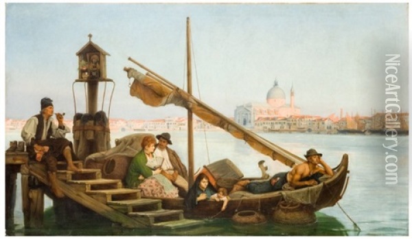 Le Dimanche A Venise Oil Painting - Jean Jules Antoine Lecomte Du Nouey