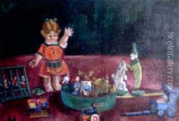 Kinderspielzeug Oil Painting - Alice Harburger