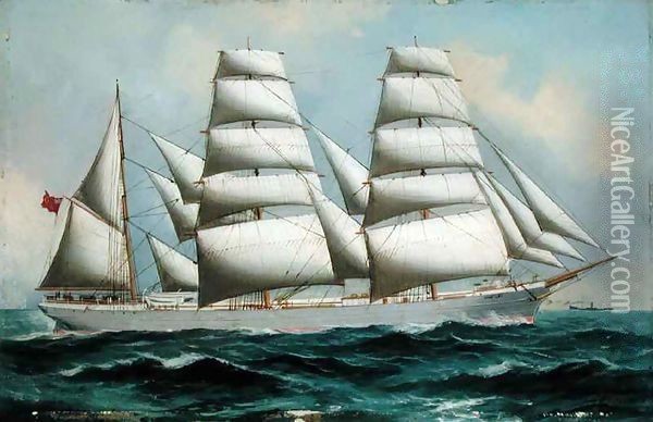 Three Masted Barque Annesley Oil Painting - Woolston Barratt