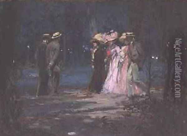 Evening Walk 1909 Oil Painting - Amedee Marcel-Clement