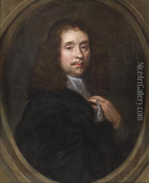 Portrait D'homme Dans Un Ovale Peint Oil Painting - Nicolas De Plattemontagne