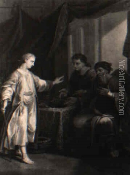 Christus Bei Den Wechslern Im Tempel Oil Painting - Anton Johann Tischbein