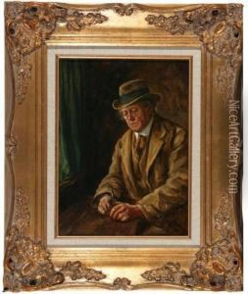 ''the Broker''. Oil Oncanvas. Attractive Gilt-composition Frame. Signed L.r Oil Painting - John Patrick Downie