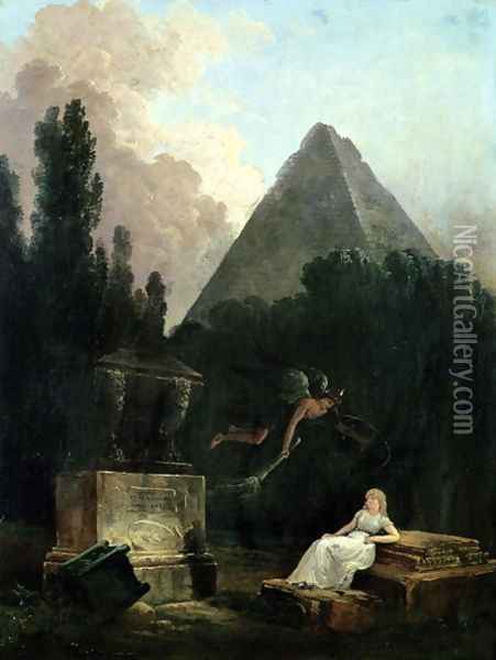 Spirit of the Tomb Oil Painting - Hubert Robert