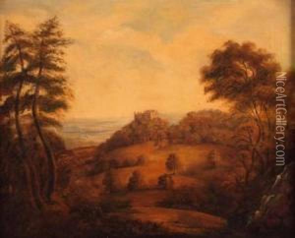Belvoir Castle Oil Painting - Joseph Clarendon Smith