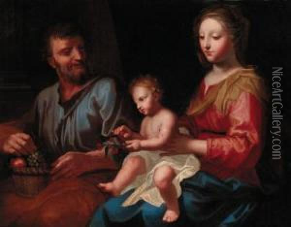 The Holy Family Oil Painting - Jacques De Stella
