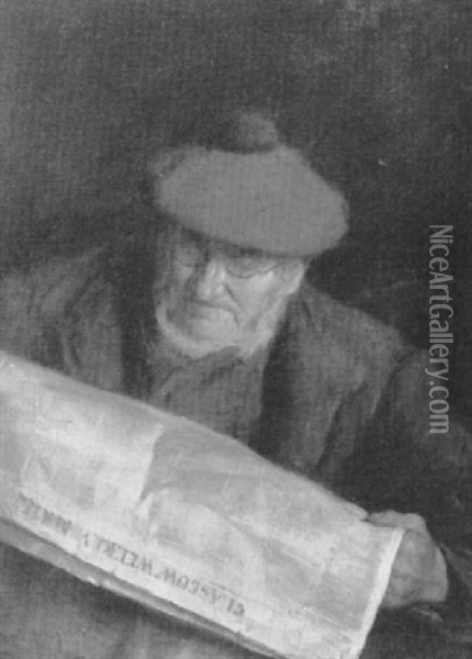 The Glasgow Weekly Mail Oil Painting - Robert Gemmell Hutchison