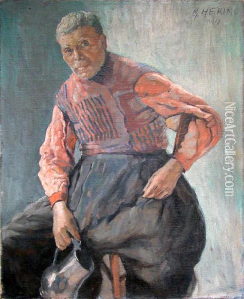 Hollandischer Fischer Auf Stuhl Sitzend Oil Painting - George Hering