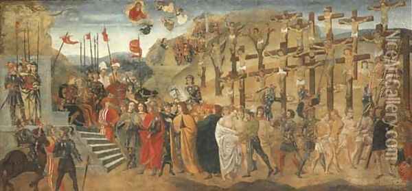 The Martyrdom of Saint Achatius and the Ten Thousand Martyrs Oil Painting - Davide Ghirlandaio