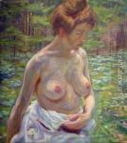 Nu De Femme Dans Les Bois Oil Painting - Raphael-Leon Leguilloux