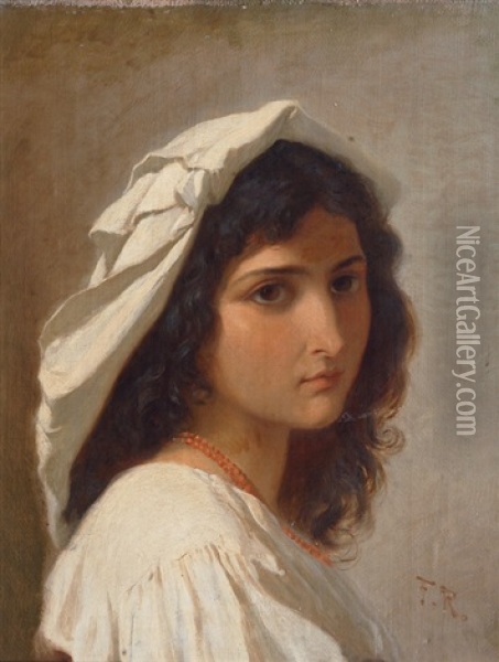 Portrait Of Angelina Pascucci Oil Painting - Ferdinand Rothbart