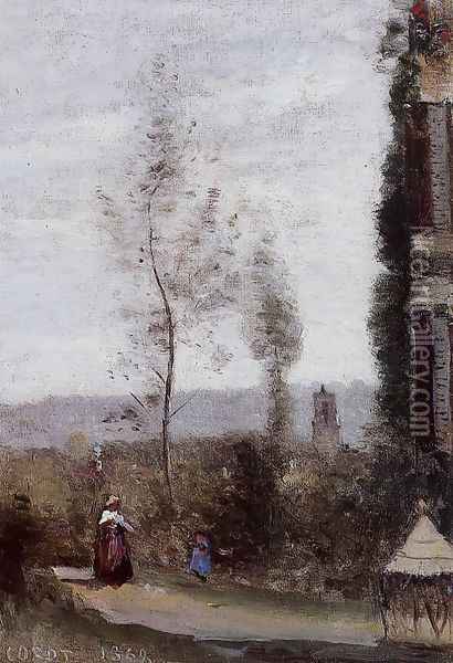 Coulommiers, The Garden of M. Preschez Oil Painting - Jean-Baptiste-Camille Corot