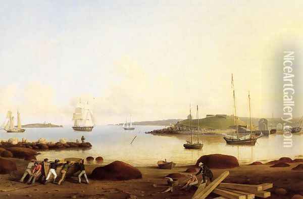 The Fort and Ten Pound Island, Gloucester, Massachusetts Oil Painting - Fitz Hugh Lane