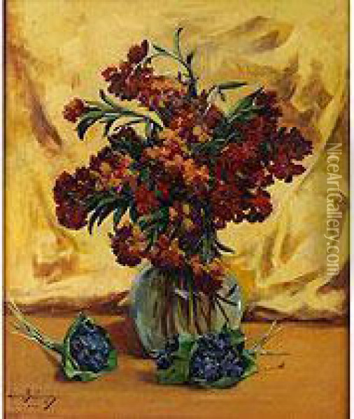 Blumenstilleben Oil Painting - Louis Boulanger