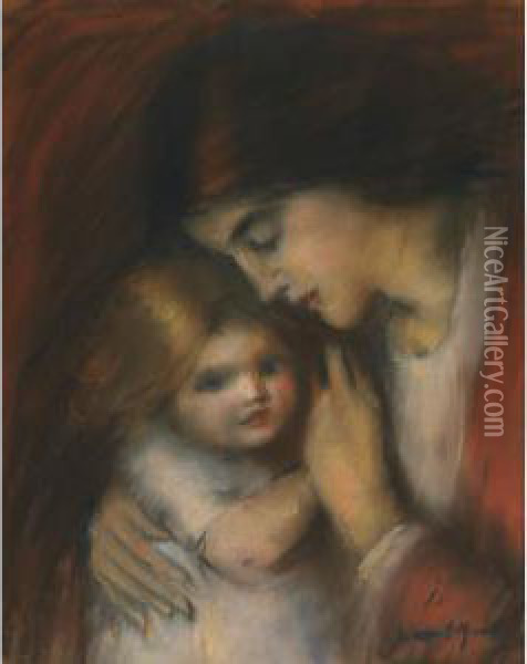 Mother And Child Oil Painting - Laura Adeline Muntz-Lyall