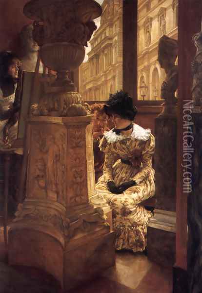 In The Louvre Oil Painting - James Jacques Joseph Tissot