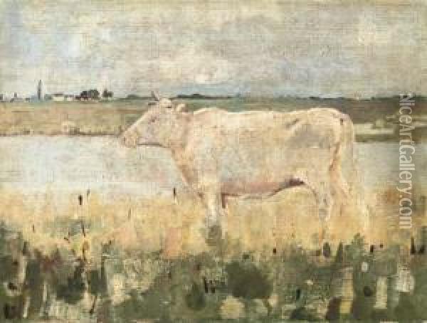 A Lincolnshire Pasture Oil Painting - Joseph Ii Crawhall