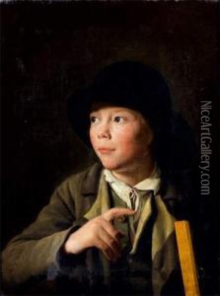 Portrait D'un Jeune Dessinateur Oil Painting - Martin Drolling Oberbergheim