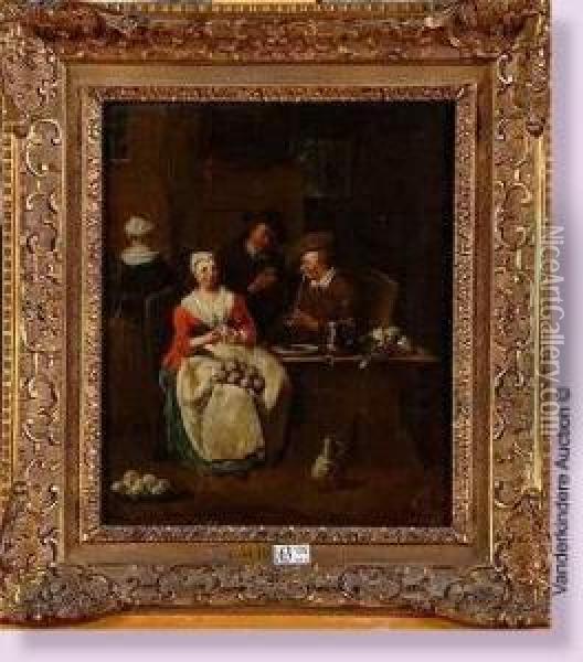 Scene D'auberge Oil Painting - Jan Josef, the Elder Horemans