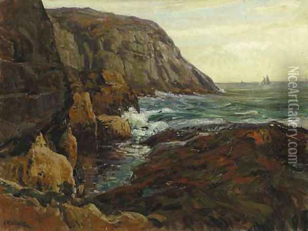 Waves Crashing on the Rocks Oil Painting - Wilson Henry Irvine