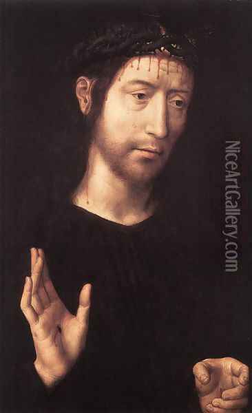 Man of Sorrows 1480s Oil Painting - Hans Memling