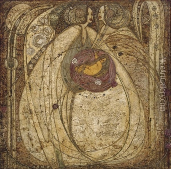 The Heart Of The Rose Oil Painting - Margaret MacDonald Mackintosh