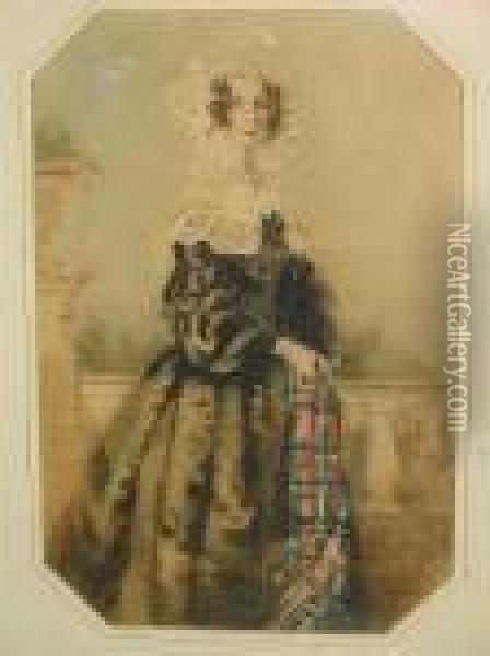 Portrait Of Miss Macdougall Oil Painting - John Wainwright