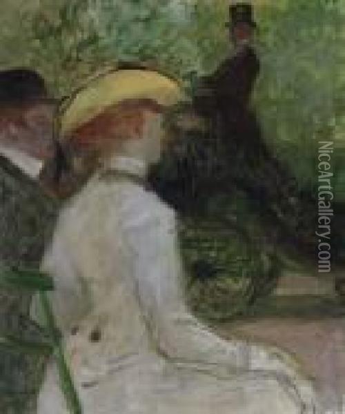 Au Bois De Boulogne Oil Painting - Henri De Toulouse-Lautrec